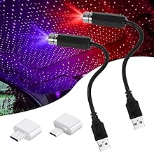 URAQT LED Auto Decke Starlight, 2 Stück Einstellbar Innen Atmosphäre Licht Mehrere Modi Plug and Play USB Mini Starlight Projection LED-Licht Universal für Auto Zuhause Party Test 2025
