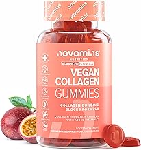 Vegane Kollagen Gummibärchen - mit Hyaluronsäure, Vitamin C & Zink - Vegan Alternative zu Kollagen Pulver & Kollagen Kapseln - 60 Gummies für Haare, Haut & Knochen - Collagen Komplex - Novomins Test 2025