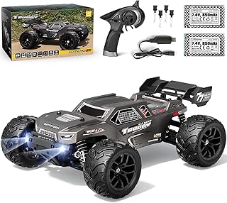HAIBOXING Ferngesteuertes Auto, 1:18 RC Cars 36 km/h Hobby RC Auto mit Lights, 2,4 GHz Wasserdichter 4WD Off-Road Outdoor Indoor Fahrzeug, 2 Akku Lange Laufzeit (18868)