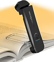 Leselampe Buch Klemme, Augenschonende Leselampe Buch,3 Farben & Stufenlosem Dimmen, Wiederaufladbar Leselicht, Perfektes für Buchliebhaber, Kinder,Schwarz. Test 2025
