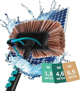 VONROC Teleskop Waschbürste mit Teleskopstiel 6,5m - Ausziehbar Teleskopstangen Reinigung für Fenster, Terrassendach, Solaranlage - inkl. Bürste, Schlauch, Seifenspender Test 2025