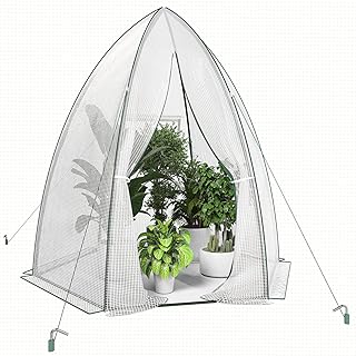 UDPATIO Überwinterungszelt Foliengewächshaus 160x180cm, Gewächshaus für Pflanzen, Rolltür mit Reißverschluss und Mesh-Fenster, PE-Plane Pflanzenhaus, wetterfest Pflanzenschutz Winterschutz Test 2025