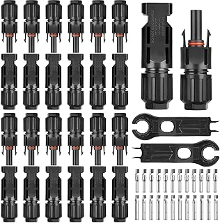 Selizo 12 Paar Solar Stecker Set, IP67 Solarpanel Solarstecker PV Stecker 6mm2 Männlich/Weiblich Solarpanel Kabelstecker, Solar Verbinder, Solar Panel Kabel Anschlüsse Stecker Test 2025