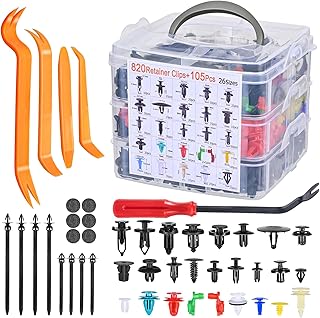 925 Stücke Auto Befestigung Clips, Juego de Clips de molduras de puertas universales y sujetadores de parachoques, con herramientas de desmontaje, bridas y almohadillas esponjosas