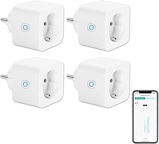 ANTELA WLAN Smart Steckdose 16A Stromverbrauch Messen kompatibel mit Alexa/Google Home, Kinderschutz, Smart Life APP, 2,4GHz, 3680W, 4PCs Test 2025