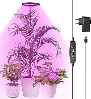 Pflanzenlampe led Vollspektrum für Zimmerpflanzen, 155 CM Höhenverstellbare Pflanzenlicht mit 72 LEDs, 3 Dimmbaren Helligkeitsstufen, Zeitschaltuhr 3/9/12 Stunden für Indoor Pflanzen