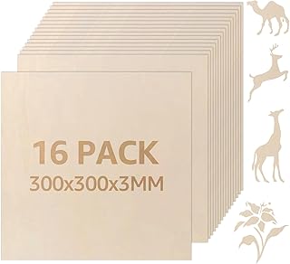 16 Stück Bastelholz Sperrholz 300x300x3 mm Natürliche Lindenholz Platten A4 Holzbretter zum Basteln Dünne Holzplatte Rechteckiges A4 Naturholz für DIY Handwerk, Malen, Modell, Dekor