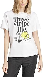 Damen Three Stripes Life Graphic Tshirt Kurzarm-Grafik-T-Shirt Test 2025