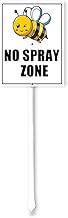 No Spray Zone Bee Yard Schild mit Pfahl 17,8 x 22,4 cm No Spray Zone Wohngebiet Bio-Garten Kinder und Haustiere Hinweisschild Aluminium Metall mit 32,5 cm hohem Pfahl Test 2025