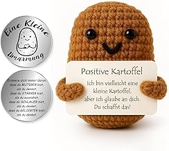 Pocket Hug Positive Kartoffel, Kreative Strickwolle Kartoffel Puppe und Kleine Umarmung Glücksbringer (Silber), Mutmacher Geschenk, Gute Besserung, Einschulung Geschenk Test 2025