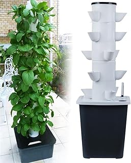 Hydroponik-Turm, Garten-Hydrokultur-Anbausystem, Aeroponik-Anbauset für Kräuter, Obst und Gemüse mit Hydratationspumpe, Adapter, Netztöpfen, Timer für Obst, Gemüse und Kräuter ( Size : 25holes ) Test 2025