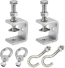 LEAUM Edelstahl C-Zwingen 6 Teiliges Set, C Klemme Kieferöffnungen 30mm Fixierzange Einstellbar Klemmbereich ist 0-25mm mit Edelstahl Haken und Ringschrauben für Holzarbeiten, Schweißen und Tischlerei Test 2025