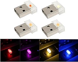JZK Mini-USB-LED-Licht, Kabelloses Kleines Nachtlicht, Auto-Innenbeleuchtung, 4 Stück, Pruple Blau Rot Gelb Test 2025