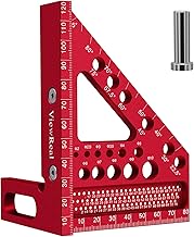 3D-Gehrungswinkel Multifunktional 22.5-90 Winkelmaß Aluminiumlegierung Hochpräzises Layout-Messwerkzeug Anreisswerkzeug Holzbearbeitungs-Messwerkzeuge für Tischler, Ingenieur Rote