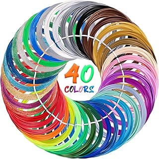 40 Farben 3D Stift Filament PLA 1.75mm 3D Druck Stift Filament Nachfüllungen Kompatibel mit MYNT3D SCRIB3D 3D Stift NICHT Fit Filapen jede Farbe 3M Total 394 Fuß