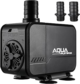 45w Aquarium Pumpe,Einstellbarer Durchfluss Wasserpumpe Teichpumpe,3000L/H Amphibisch Teichpumpe mit Filter und 3 Düse 19mm/22mm/25mm,Max Förderhöhe 3m,für Teich Brunnen, Aquarium,Steingarten Garten Test 2025