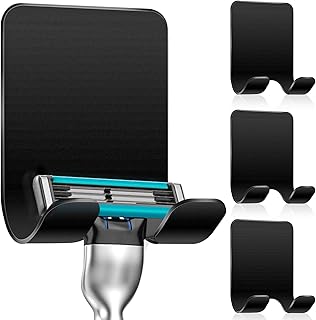 4 Stück Rasierer Halterung Dusche Selbstklebend Haken Schwarz Rasierhalter Dusche Edelstahl Klebehaken, Bad und Küche Handtuchhalter ohne Bohren Test 2025