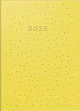 rido/idé Taschenkalender Modell Technik S (2025) „Dots“, 2 Seiten = 1 Woche, A6, 144 Seiten, Kunstleder-Einband Trend, flexibel, gelb Test 2025