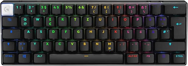 Logitech G PRO X 60 LIGHTSPEED kabellose Gaming-Tastatur, ultra-kompakte mechanische 60%-TKL-Tastatur, LIGHTSYNC RGB, Doubleshot-PBT-Tastenkappen, optische taktile, Windows PC, QWERTZ DE - Schwarz Test 2025