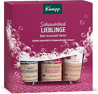Kneipp Geschenkset Schaumbad Lieblinge - Geschenkpackung mit 3 beliebten Badezusätzen von Kneipp - Enthält 2x Aroma-Pflegeschaumbad & 1x Cremebad je 100ml