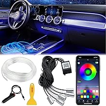 Sunshine smile Auto LED Innenbeleuchtung,6M/5 in 1 RGB Auto Innenraumbeleuchtung,APP steuerbare Innenbeleuchtung Laser,Mehrfarbige Ambientebeleuchtung,Mit Zigarettenanzünder (Farbe) Test 2025