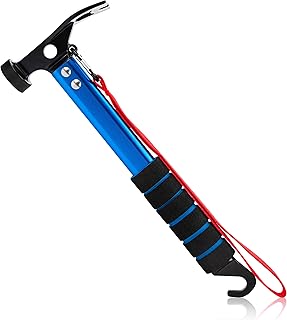 Zelt Hammer Leichte Aluminium-Campinghammer mit Haken Multifunktional Tragbar Hammer für Camping Outdooraktivitäten Blau Test 2025