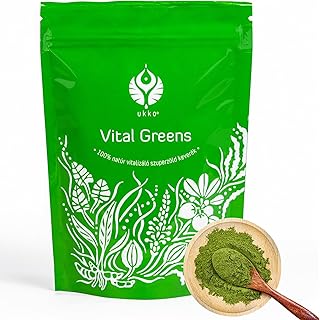 UKKO Vital Greens Superfood Pulver– Spirulina, Matcha, Wheatgrass & 5 Herbs+ Magnesium & Rich in Macronutrients, Micronutrients & Fiber–120g Test 2025