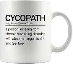 Panvola Cycopath Definition-Tasse, Biker-Geschenk, Biker-Geschenk, für Vater, Mutter, Bruder, Schwester, Freundin, Freund, Radfahrer, Geschenke für Männer und Frauen, Keramiktasse, 325 ml, Weiß Test 2025