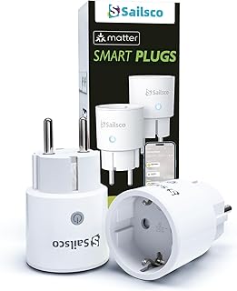 Matter Smart Steckdosen mit Stromverbrauch,Smart Home WiFi Steckdose,Funktioniert Apple HomeKit,Alexa und Google,Sprachsteuerung,Fernzugriff,Kein Hub notwendig,Mini 2Pack Test 2025