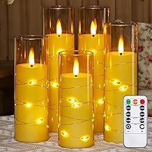 flammenlose flackernde 5,5 cm x 12,5 cm, 15 cm, 17,5 cm, 20 cm, 20 cm, LED Batteriebetriebene goldene Plastik Timer Säulenkerzen (Langlebig 500 Std., 5er-Pack) Test 2025