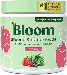 Bloom Superfood Pulver Frauen - Beeren – Mit Probiotika, Enzymen, Spirulina, Chlorella – Unterstützt Darmgesundheit, Detox & Energie – Anti-Blähbauch – 25 Portionen – Smoothie Boost Test 2025