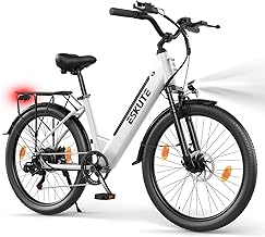 ESKUTE C100 Plus E-Bike, 26 Zoll Elektrofahrrad, E-Cityrad 250W HeckMotor, 36V 13Ah Wechselakku, bis zu 100km, LCD-Display, Tiefeinsteiger E-CityBike Für Damen und Herren Erwachsene
