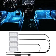 CGEAMDY LED Innenbeleuchtung, Atmosphärenlicht Dekorativer Auto, 4 In1 Wasserdichtes LED-Streifenlicht Mit USB-Anschluss, Für Die Meisten Autos DIY Refit (Eisblau) Test 2025