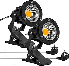 COB LED Strahler mit Klemme, 7W, 3m Kabel, IP65 Wasserdicht, Außen- & Innenbeleuchtung (Warmweiß, 2) Test 2025