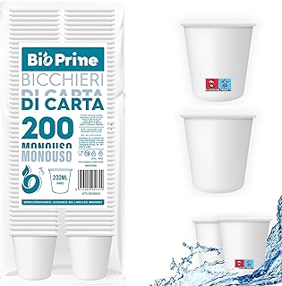Wasserbecher aus Papier 200 ml – Becher 200 ml biologisch abbaubar – für heiße Getränke, Wasser und Getränke – Einwegbecher. (200 Stück) Test 2025