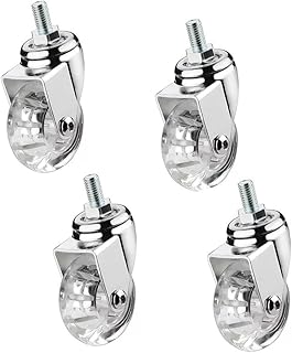 M8/M10 Gewinde Lenkrollen Transparent Möbelrollen 35/50mm, Kleine Polyurethan Räder, Warenkorbrollen Mit Bremse Für Couchtisch, Beistelltisch 4 Stück(4swivel,1.5in-M8) Test 2025