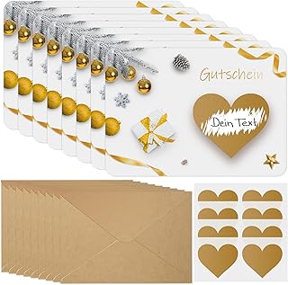 Hxezoc 8 Gutscheine zum Selber Ausfüllen Gutscheinkarten zum Selbstausfüllen Rubbelkarten zum Selber Beschriften Gutschein Karten Weihnachten Geburtstag Geschenk (8 Karten + 8 Umschläge) Test 2025