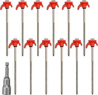 12x Zeltheringe, Drehbare Zeltheringe mit Gewinde, Schraubheringe Mit Steckschlüssel, Heringe Camping für Verschiedene Campingumgebungen, Zeltpflöcke ideal für harten Boden, Wald, Wiesen, Felsen Test 2025