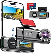 4K WiFi Dashcam Auto Vorne,App-Steuerung Auto Dashcam mit 64G SD-Karte und Abnehmbare Halterung,1.47" IPS Bildschirm,170°Superweitwinkel,Nachtsicht,WDR,G-Sensor,Loop-Aufnahm,24H Parküberwachung Test 2025