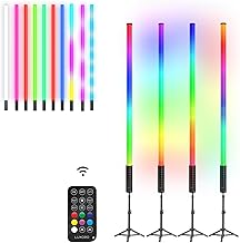 4 Stück LED Video Lichtstab 85 cm Mit ausziehbarem Stativ,LED Handheld Fotografie Lichtdimmbar und Speicher,Eingebauter Akku 5000 mAh,RGB-Fotolampe für YouTube,Spiel-Streaming,bar,Foto-Beleuchtung Test 2025