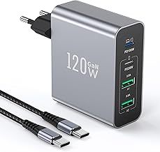 120W USB C Ladegerät Mehrfach Mit USB A, 4-Port Schnellladegerät PD3.0 Power Adapter, USB C Netzteil Für MacBook Air, iPhone 17 16 15 14 Pro/Pro Max, Samsung, Handys Test 2025