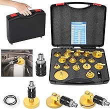 17tlg Auto Bremsenentlüftungsgerät Adapter Set Bremsen Entlüftungsgerät Kfz Bremsenentlüfter Adapter mit Schnellkupplung Bremsflüssigkeit entlüften oder nachfüllen Kompatibel mit VW für BMW... Test 2025