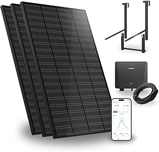Ray 600W Balkonkraftwerk mit Halterung Geländer Balkon - Balkonkraftwerk 800W komplett Steckdose - neuester 800 Watt Wechselrichter - Solaranlage Komplettset - inkl Zubehör - 5m Kabel