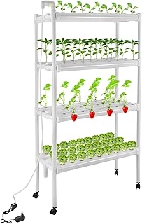 Hydroponische Anzuchtsets 4 stufige Pflanzregal mit 108 Pflanzlöchern Hydroponics Growing System Hydroponic Grow Kit Mit Zeitschaltuhr,für Obst und Gemüse Test 2025