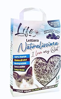 Naturalissima Katzenstreu für Katzen, 2 kg, Aktivkohle, mit Erbsenfaser und Maisstärke, pflanzlich, biologisch abbaubar, klumpend 3,8 l, geruchshemmend Test 2025