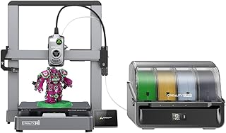 Creality Hi Combo (A) 3D Drucker, Mehrfarben 3D Drucker mit CFS, aufgerüstet mit 500mm/s Druckgeschwindigkeit 95% Pre-Assemble, XY Step-Servo Motor und Auto Leveling Bauvolumen 10.24×10.24×11.81 Zoll