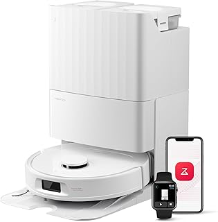 roborock QV 35S Saugroboter mit Wischfunktion, 10.000 Pa HyperForce Saugkraft, Anti-Tangle-Bürsten, Anhebbare Schleudermopps, Intelligente Hindernisvermeidung, Multifunktions-Dockingstation (Weiß)