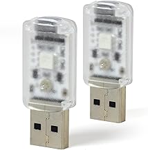 2 Stück Mini USB LED Licht Auto Innenbeleuchtung, 7 Farben RGB LED Ambientebeleuchtung mit Musik Sync, Berührungssensor dimmbar, kompatibel mit Auto Laptop PC Powerbank, Plug and Play Test 2025