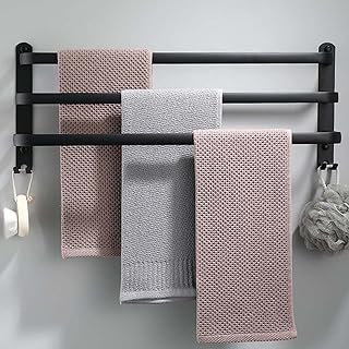 60CM Handtuchhalter Ohne Bohren, Handtuchhalter Schwarz, Handtuchhalter Bad, Handtuchhalter Wand Badezimmer Zubehör Set, Handtuchhalter Küche Handtuchstange Ohne Bohren Test 2025