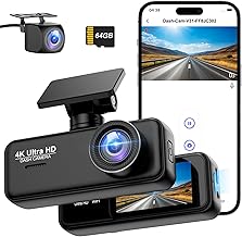 Dashcam Auto 4K+1080P SIGRILL Dashcam Auto Vorne Hinten, WiFi Dash Cam APP Steuerung, kostenlose 64-GB-Karte, Ultra Nachtsicht Daschcam, 24H Parkmodus, G-Sensor, Loop-Aufnahme, Max 256GB
